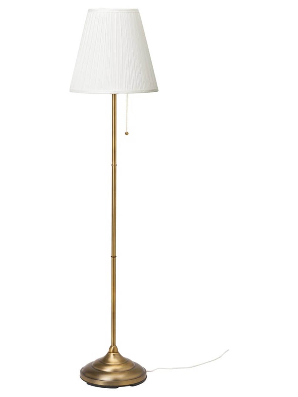 IKEA ARSTID Floor Lamp Gold/White Pull Chain Wall Plug-In